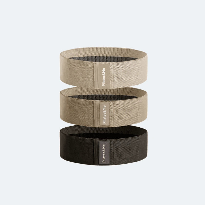 3x Bandes élastiques Pilates beige - Léger, Moyen, Fort