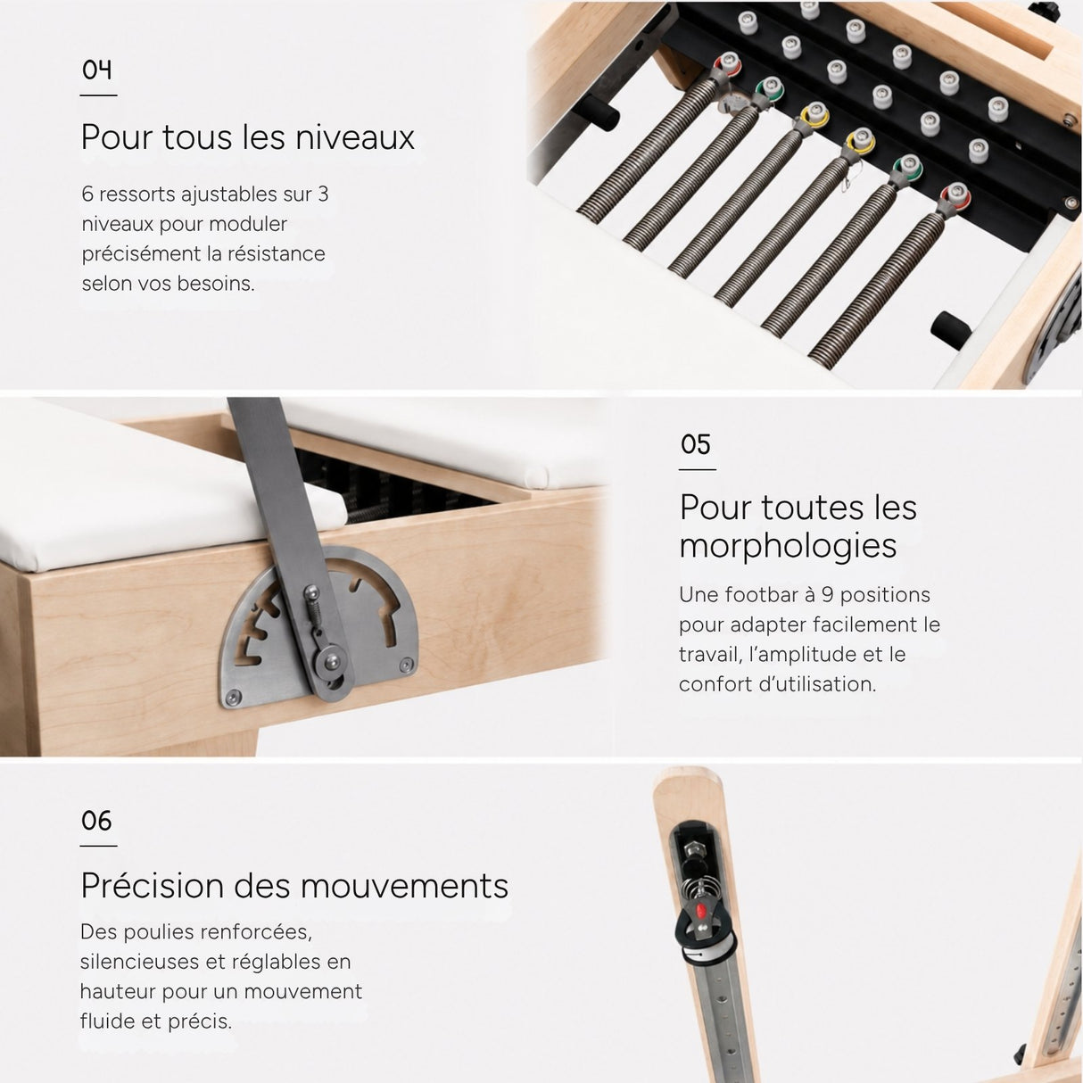 Reformer Pilates ESSENTIAL™ Blanc