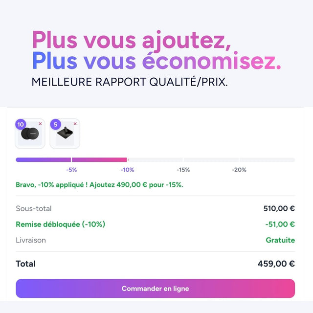 Équipez-vous d'accessoires et profitez de nos tarifs dégressifs