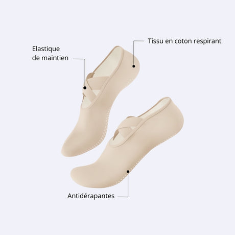 Chaussettes de Pilates Beiges