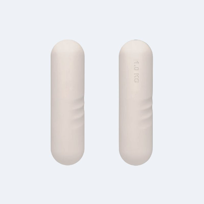 1kg Beige Silicone Pilates Dumbbells