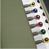 Ressorts de résistance Reformer Pilates AERO Olive avec embouts colorés jaune bleu rouge et vert pour tension variable