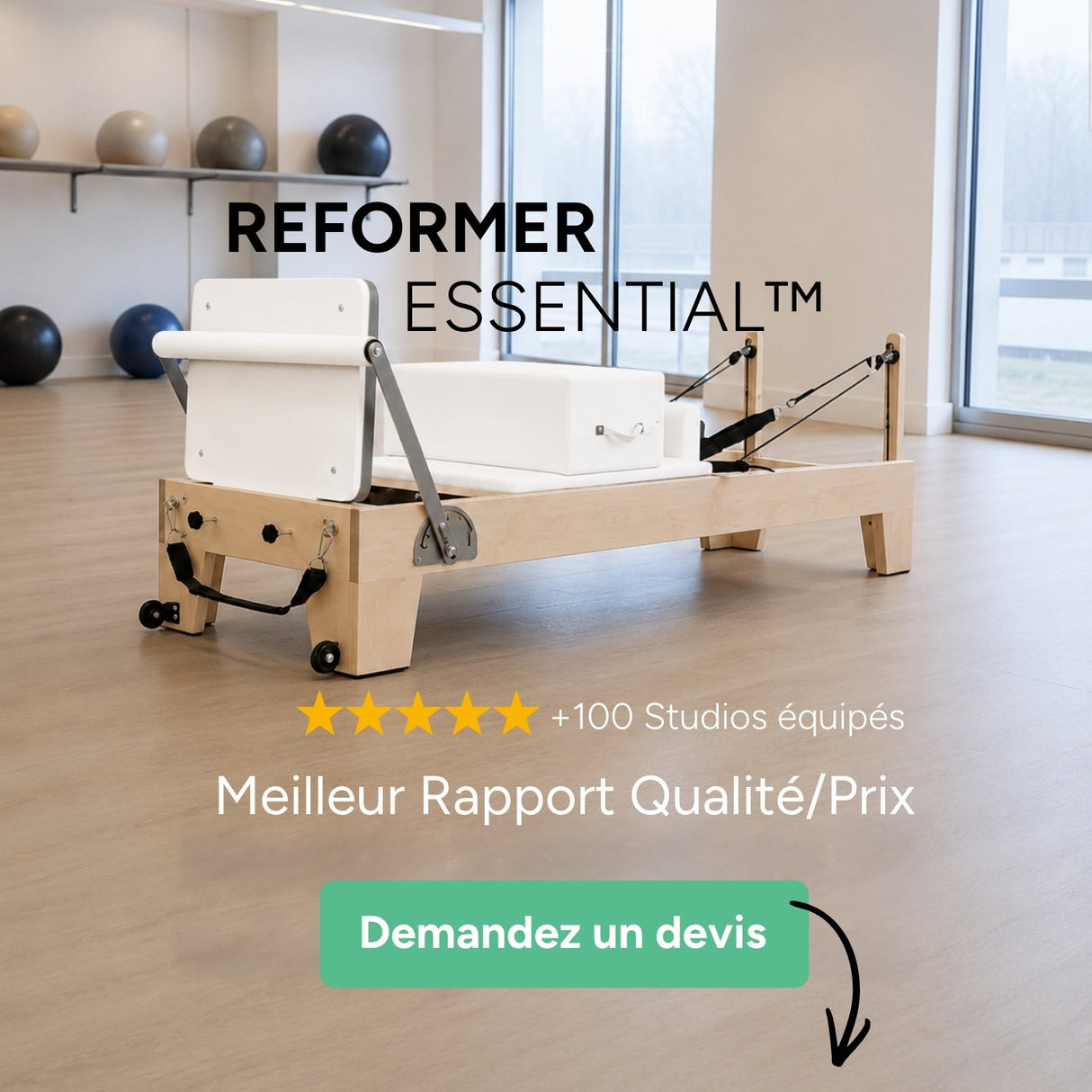 Reformer Pilates ESSENTIAL™ Blanc