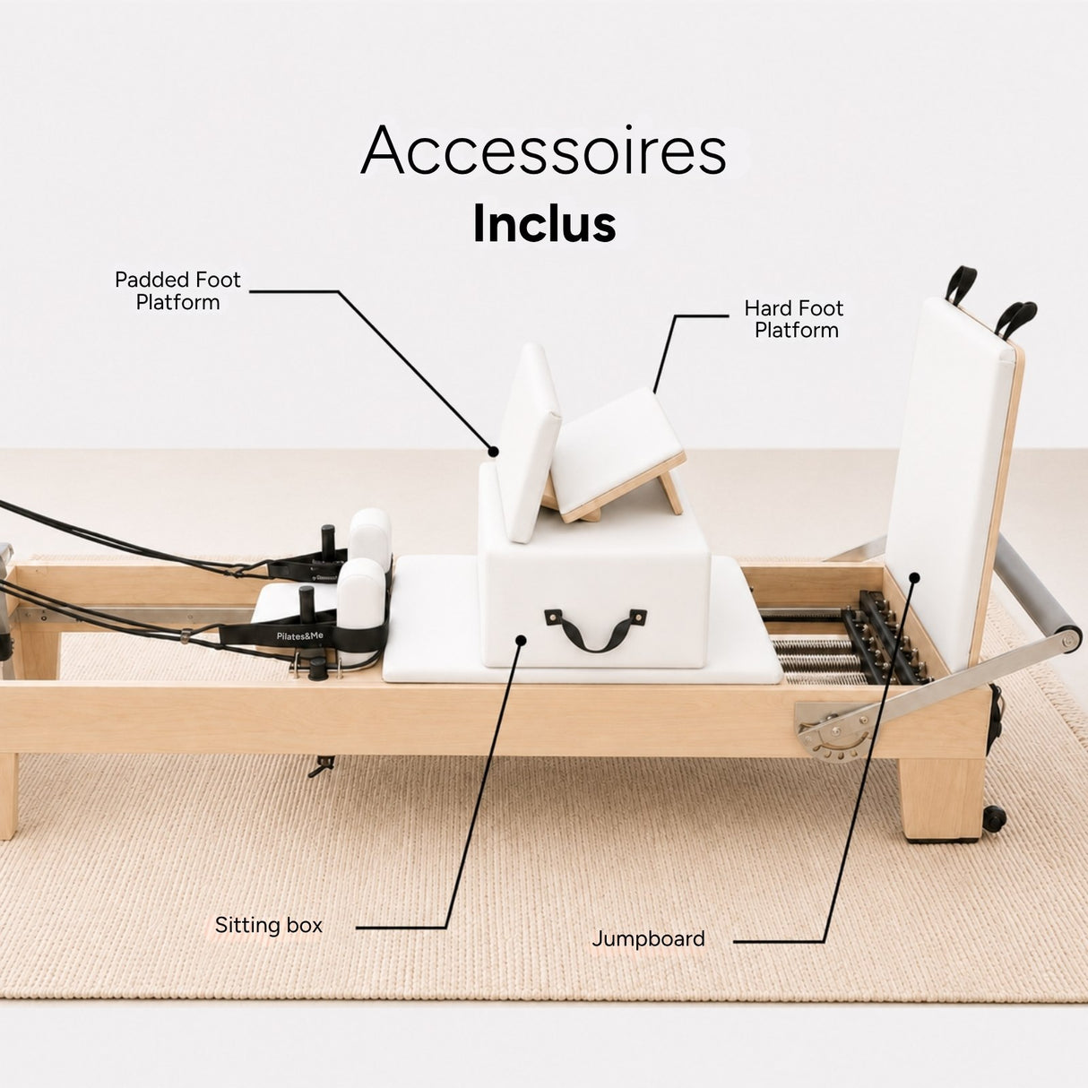 Reformer Pilates ESSENTIAL™ Blanc