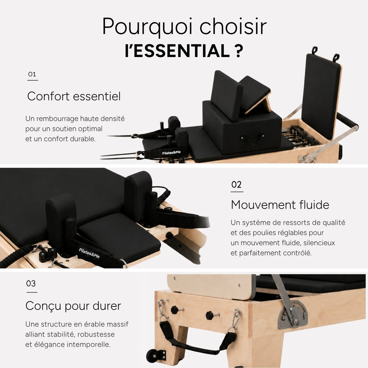 Reformer Pilates ESSENTIAL™ Noir